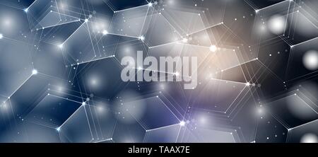 Résumé Contexte hexagonal. Technology conception poligonal. Le minimalisme futuriste numérique. Vector Illustration de Vecteur