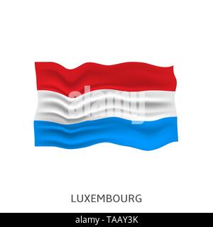 Drapeau du Luxembourg. Le luxembourgeois Waving Flag, Vector illustration Illustration de Vecteur