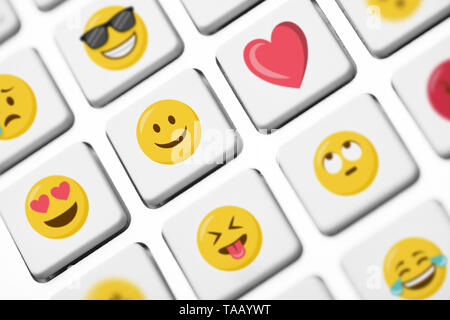 Smileys émoticônes Emoticons boutons clavier Banque D'Images