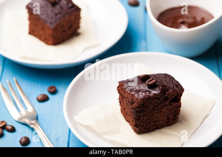 Fond gâteau brownie au chocolat Banque D'Images