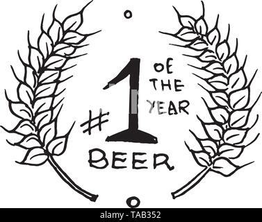 Bière de blé de seigle dans un style vintage. Les étiquette avec éléments calligraphiques. Badge pour l'américain classique bannière de l'affiche. Croquis gravé à la main Illustration de Vecteur