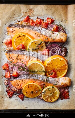 Plat saumon Banque D'Images