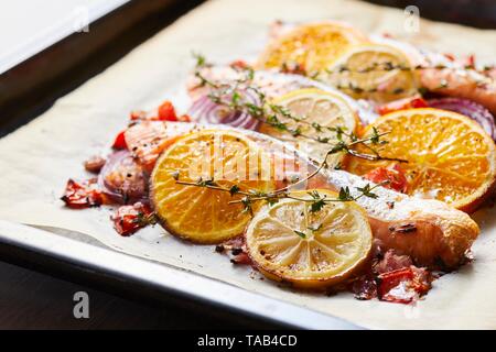 Plat saumon Banque D'Images