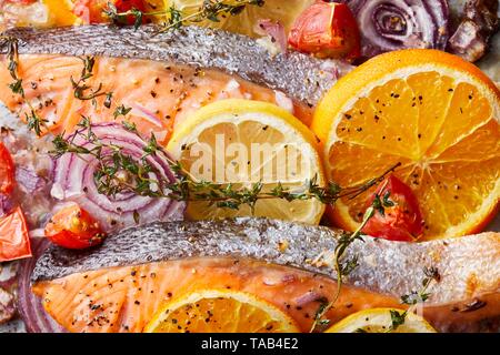 Plat saumon Banque D'Images