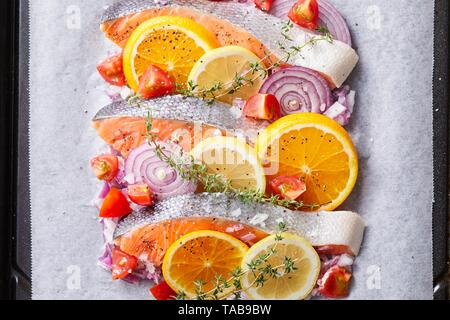 Plat saumon Banque D'Images