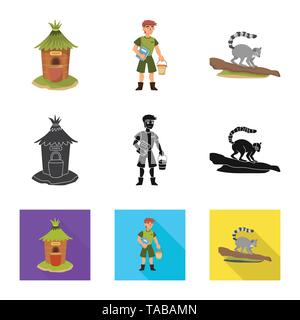 Objet isolé de la nature et de logo. Ensemble de la nature et de l'icône vecteur de divertissement de stock. Illustration de Vecteur