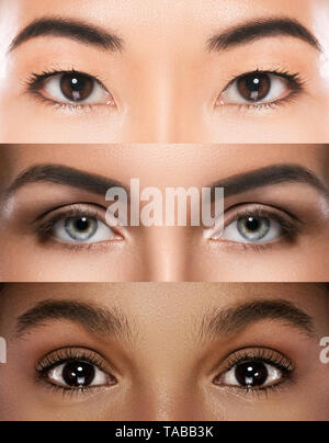 Les yeux de l'autre groupe ethnique Banque D'Images