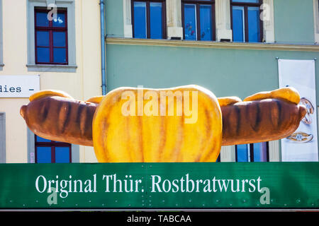 Blocage de la saucisse de Thuringe en Allemagne de l'Est Banque D'Images