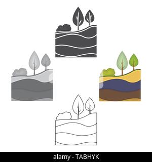 Ci-dessous,art,brun,caricature,Black,core,design,énergie,la terre,la géologie,vert,mondial,sol,icône,horizontal,illustration,terrain,isolé,logo,couche,site,naturel,nature,Planet, Rough,schéma,sable,Section,régime,sols,sphère,pierre,structure,symbole,terrain,métro,web,monde, vecteurs vecteur , Illustration de Vecteur