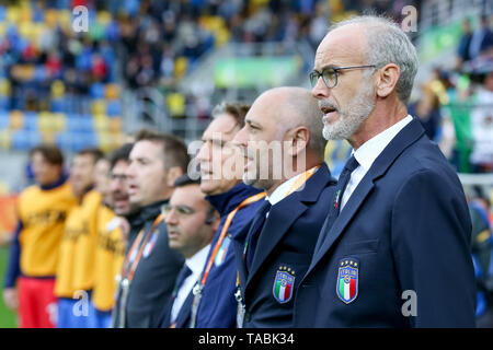 Gdynia, Pologne, 23 mai 2019, Paolo Nicolato (coach) et Mirco Gasparetto durant la présentation avant match Mexique / ITALIE - Coupe du Monde U-20 DE LA FIFA, Allemagne 2019, Gdynia, Pologne , Crédit : Tomasz Zasinski / Alamy Live News Banque D'Images