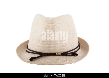 Mens Womens Straw Hat isolé sur fond blanc Banque D'Images