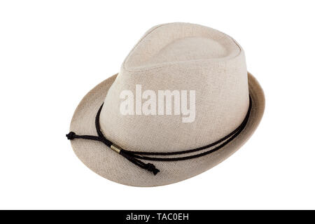 Mens Womens Straw Hat isolé sur fond blanc Banque D'Images