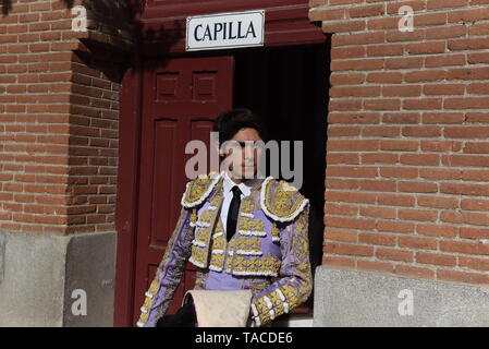 Matador français Sébastien Castella est vu avant une corrida à la Plaza de Toros de Las Ventas 2019 dans le festival de San Isidro à Madrid. Banque D'Images