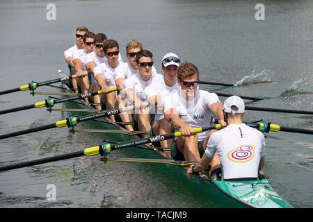 À partir de l'homme de barre Martin SAUER, Hannes OCIK batteur, Richard SCHMIDT, Malte JAKSCHIK, Christopher REINHARDT, goalben JOHANNESEN, Jakob SCHNEIDER, Laurits FOLLERT, Johannes WEISSENFELD, action. Présentation Germany-Achter, aviron, le 23.05.2019 à Dortmund / Allemagne. Dans le monde d'utilisation | Banque D'Images