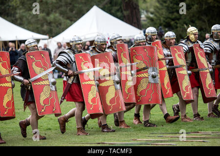 Ermine Street Guard montrent l'armée romaine impériale au Wrest Park, Angleterre Banque D'Images