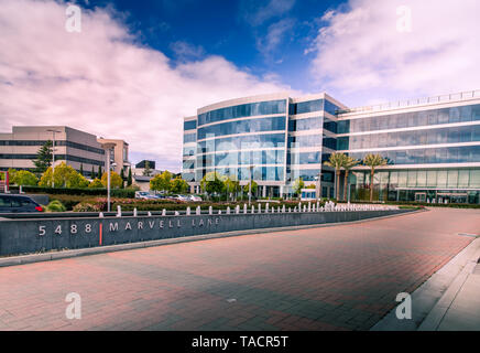 Santa Clara, CA/ USA - Mars 26, 2019 : Marvell Semiconductor Inc. Corporate campus, siège de Marvell Technology Group, Ltd., producteur d'espace de stockage Banque D'Images