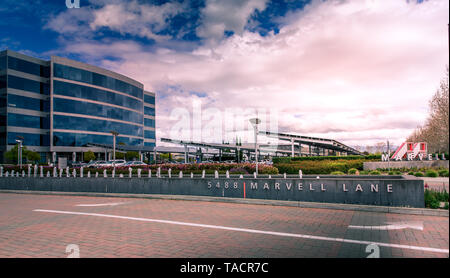 Santa Clara, CA/ USA - Mars 26, 2019 : Marvell Semiconductor Inc. Corporate campus, siège de Marvell Technology Group, Ltd., producteur d'espace de stockage Banque D'Images
