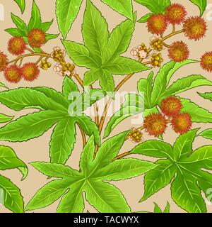 Vecteur de ricin motif sur fond couleur Illustration de Vecteur