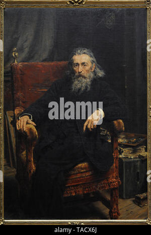 Jan Matejko (1838-1893). Peintre polonais. Auto-portrait, 1892. Musée national. Varsovie. La Pologne. Banque D'Images