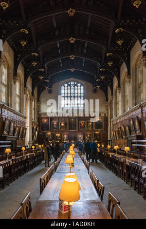 Grande salle, Christ Church, Oxford University, UK Banque D'Images