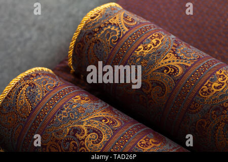 Vintage laminés tapis orientaux, close-up photo avec soft focus sélectif Banque D'Images