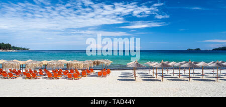 Golden Beach incroyable sur Thassos, Mer Égée, Grèce Banque D'Images