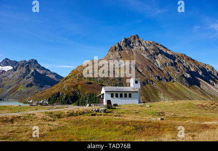 Autriche, Vorarlberg, Silvretta, Barbara chapelle sur Bielerhoehe Banque D'Images