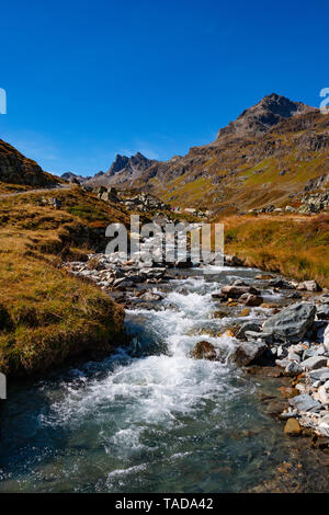 Autriche, Vorarlberg, Silvretta, Klostertal, ruisseau de montagne Banque D'Images