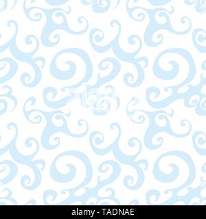 Seamless Vector background pattern avec blue swirl. Illustration de Vecteur