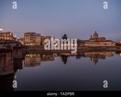 Italie, Toscane, Florence, Arno, Chiesa di San Frediano in Cestello, Ponte alla Carraia Banque D'Images