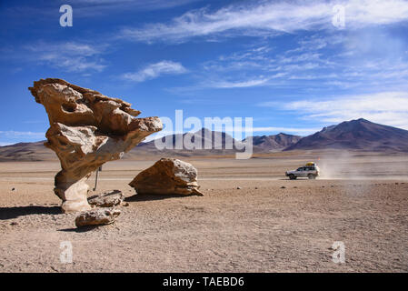 L'Arbol de la Piedra 'Arbre de Pierre, roches érodées' dans le Salar de Uyuni, Bolivie Banque D'Images