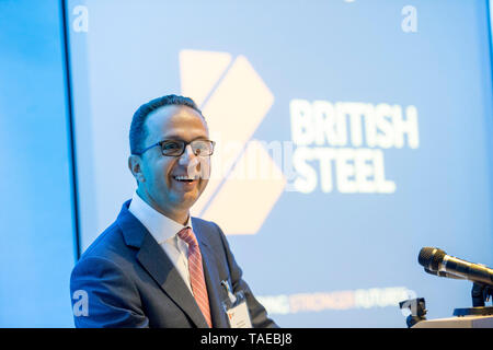 1er juin 2016, Scunthorpe Steel works. Marc Meyohas de Greybull Capital lors de l'annonce de l'acquisition de l'Scunthorpe Steel works de Tata Steel Europe Banque D'Images