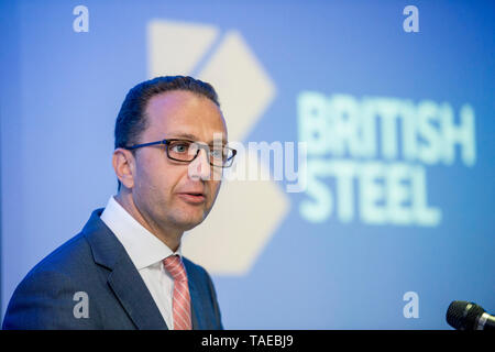 1er juin 2016, Scunthorpe Steel works. Marc Meyohas de Greybull Capital lors de l'annonce de l'acquisition de l'Scunthorpe Steel works de Tata Steel Europe Banque D'Images