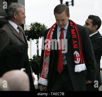 Liverpool, UK Ex Liverpool Propriétaire Tom Hicks et ses fils visiter Melwood Ian crédit Fairbrother/Alamy Stock Photos Banque D'Images