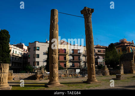 Tarragone, Espagne. Le 8 février 2019. Forum coloniale de Tarraco (Foro Colonial de Tarraco) un ancien site archéologique romain situé dans l'ec moderne Banque D'Images