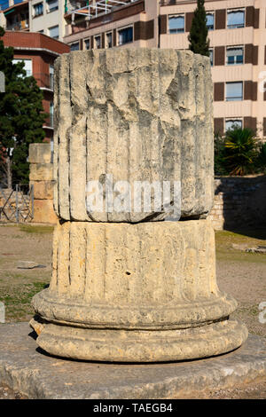 Tarragone, Espagne. Le 8 février 2019. Forum coloniale de Tarraco (Foro Colonial de Tarraco) un ancien site archéologique romain situé dans l'ec moderne Banque D'Images