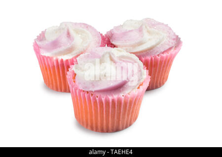 Studio shot of cupcakes isolé sur fond blanc - John Gollop Banque D'Images