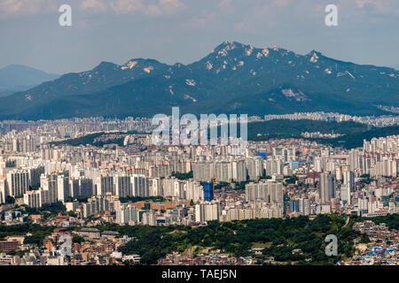 Vue aérienne de la ville vue de parc Namsan, La Montagne Namsan, Séoul, Corée du Sud Banque D'Images