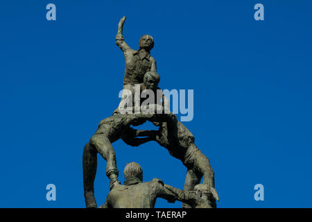 Tarragone, Espagne. Le 9 février 2019. Castellers Monument. Les droits de la concurrence tour Banque D'Images