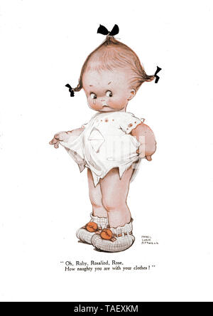 La Lucie Attwell - annuel 1922. Illustration de la comptine pour enfants "mauvais" dans le tout premier rapport annuel de 1922 Lucie Attwell Banque D'Images