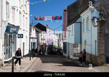 La High Street, dans la ville de Falmouth sur la côte de Cornwall dans le sud-ouest de l'Angleterre réputé pour son profond port naturel. Banque D'Images