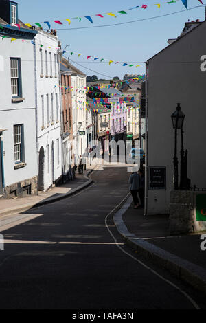 La High Street, dans la ville de Falmouth sur la côte de Cornwall dans le sud-ouest de l'Angleterre réputé pour son profond port naturel. Banque D'Images