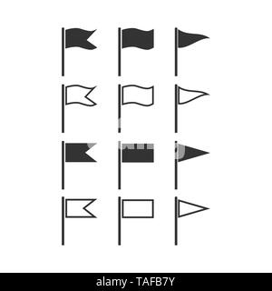 Flag Icon Set. Illustration vectorielle, modèle plat. Illustration de Vecteur