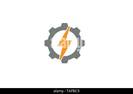 Creative Gear Thunder logo Vector Design icône symbole Illustration Illustration de Vecteur