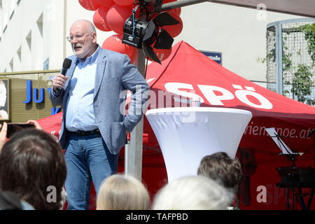 Vienne, Autriche. 25 mai, 2019. Finale de l'UE Rassemblement du Parti Social-démocrate de Vienne d'Autriche (SPÖ) le samedi, Mai 25, 2019 à la Viktor Adler à Vienne du marché. Photo montre SPE top candidat Frans Timmermans. Credit : Franz Perc / Alamy Live News Banque D'Images