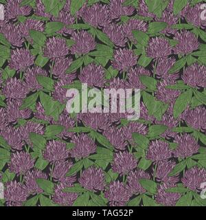 Fleurs de trèfle motif transparent, vector Illustration de Vecteur