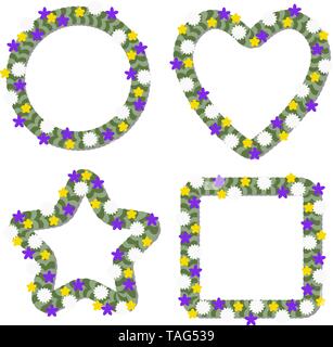 Ensemble d'images floral vert, vector Illustration de Vecteur