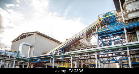 Convoyeur du sucre industriel factory de la ligne de production de bagasse de canne à sucre Banque D'Images