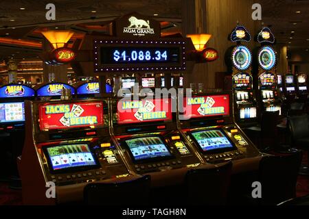 LAS VEGAS (NEVADA), USA - 18 août. 2009 : vue sur vintage machines à Valets ou mieux dans un casino Banque D'Images