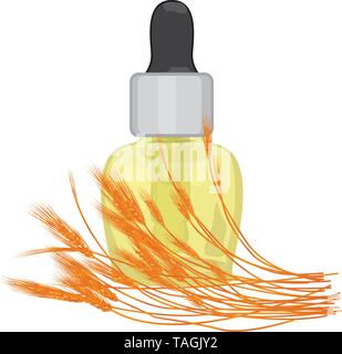 Le germe de blé Huile essentielle dans un compte-gouttes vector illustration isolé sur fond blanc Illustration de Vecteur